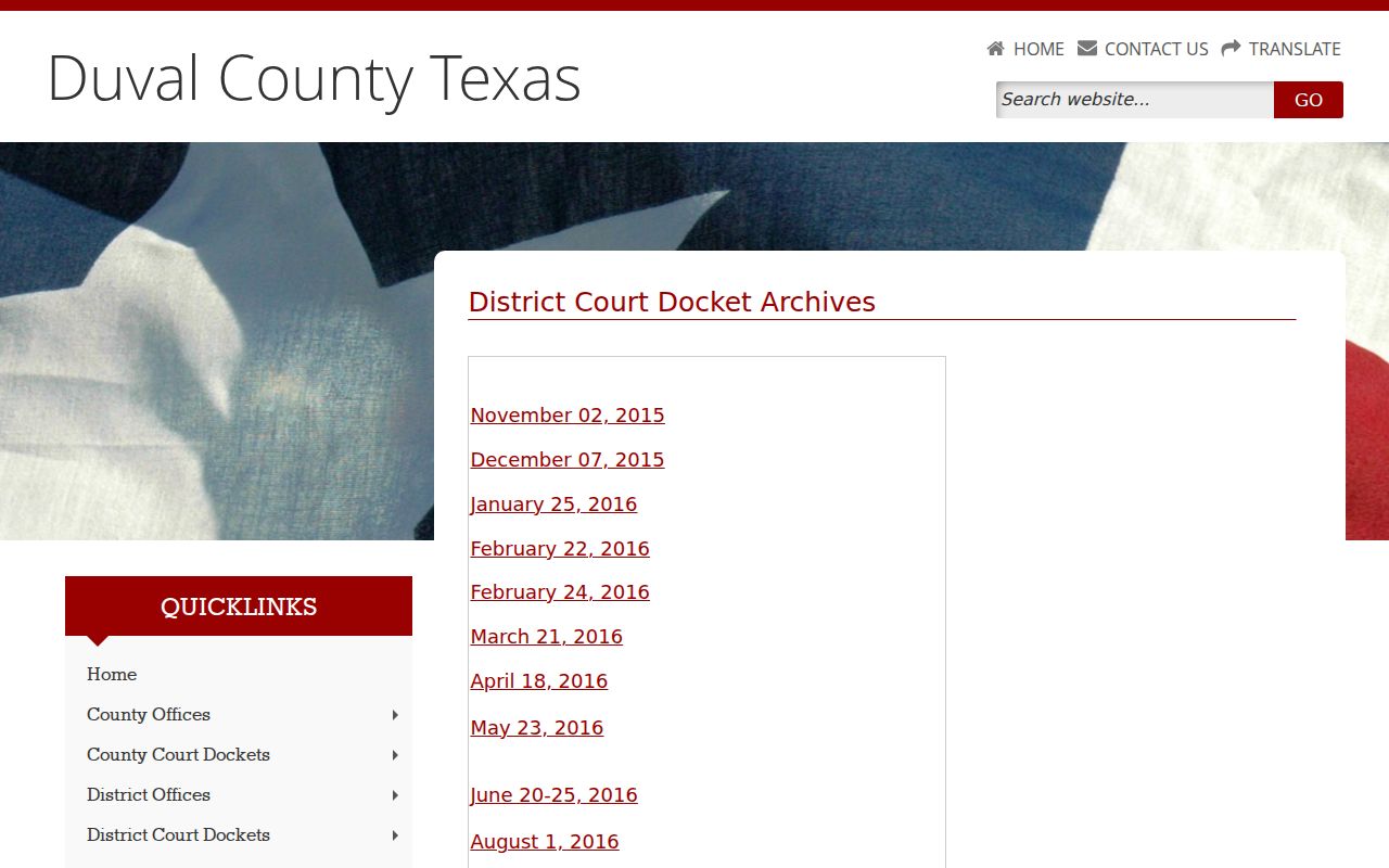 Duval County criminal docket archive page