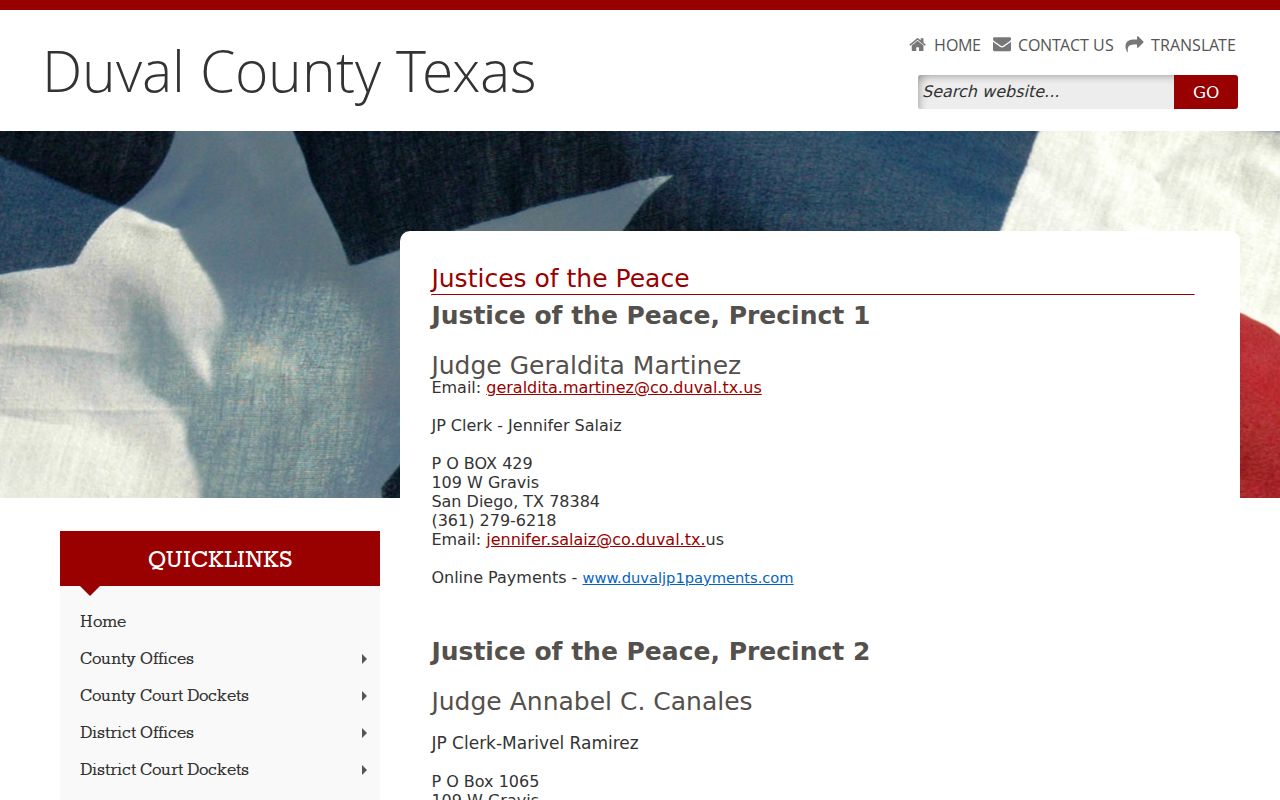 Duval County traffic records Justice of the Peace routes