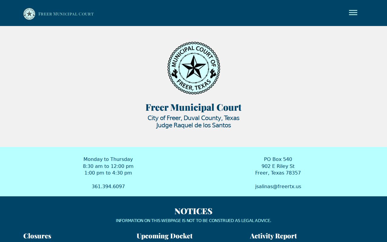 Duval County Freer Municipal Court records website